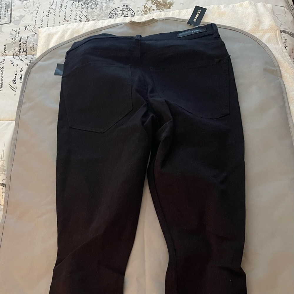 Express High Rise Black Ripped Jean Leggings